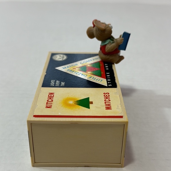 Vtg 1984 Hallmark Matchbook Mice Christmas Decoration Music Box - Picture 7 of 15
